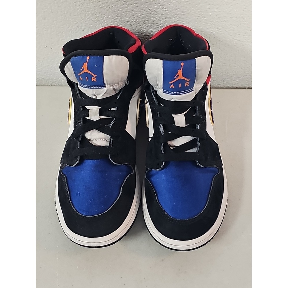 Unisex Kids Nike Jordan 1 Mid Lakers Top 3 (GS) BQ6931-005 White Black Size 5.5Y